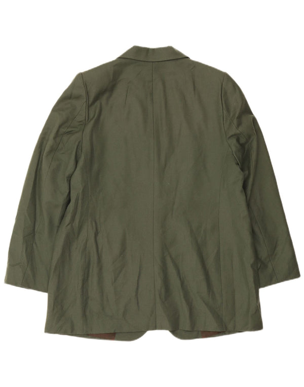 Les Copains Dame 2 Button Blazer Jacket IT 52 2XL Khaki Wool