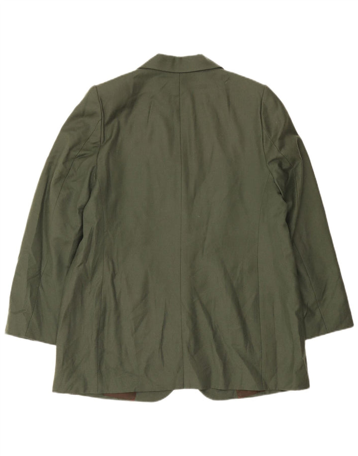 Les Copains Dame 2 Button Blazer Jacket IT 52 2XL Khaki Wool