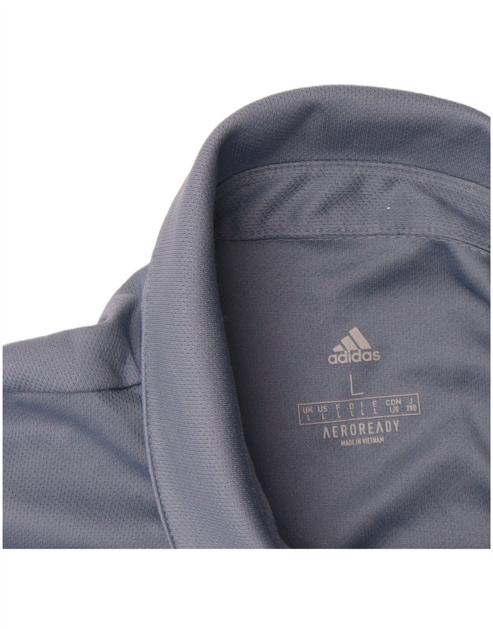 Adidas Aeroready Polo Shirt til mænd, stor blå polyester