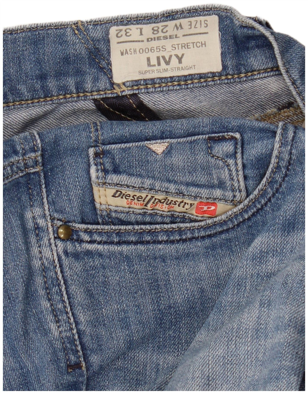 DIESEL Kvinder Livy Super Slim Straight Jeans W28 L32 Blå Bomuld