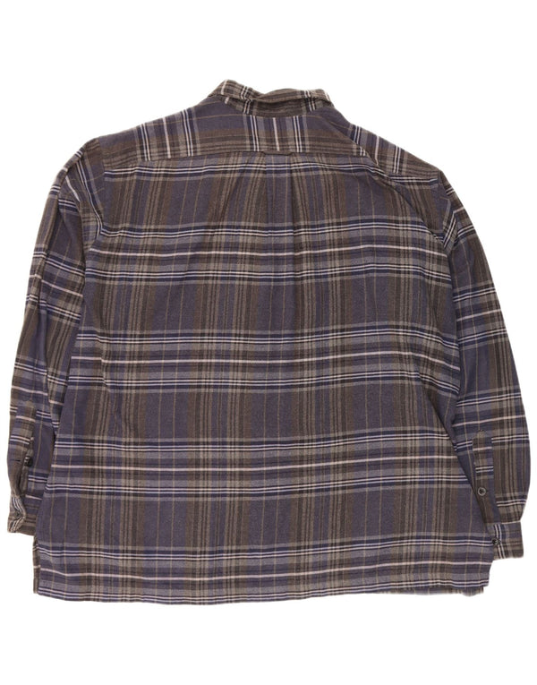 Polo Ralph Lauren Mens Flannel Shirt 2XL Navy Blue Check Cotton