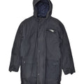 ADIDAS Mens Hooded Windbreaker Coat UK 36 Small Navy Blue Polyamide | Vintage Adidas | Thrift | Second-Hand Adidas | Used Clothing | Messina Hembry 