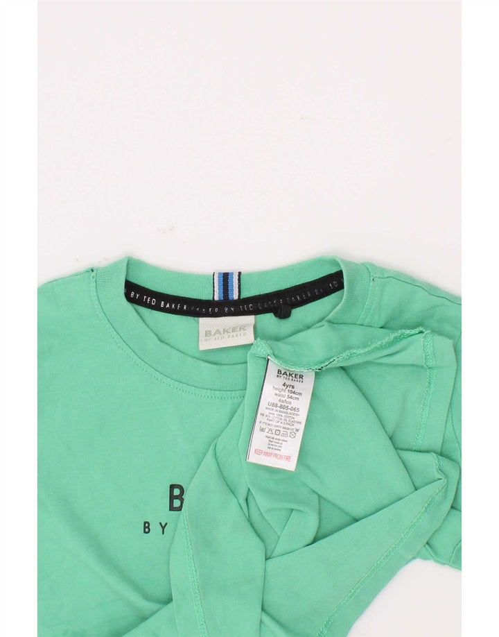 Ted Baker Boys Grafisk T-Shirt Top 3-4 År Grøn Bomuld