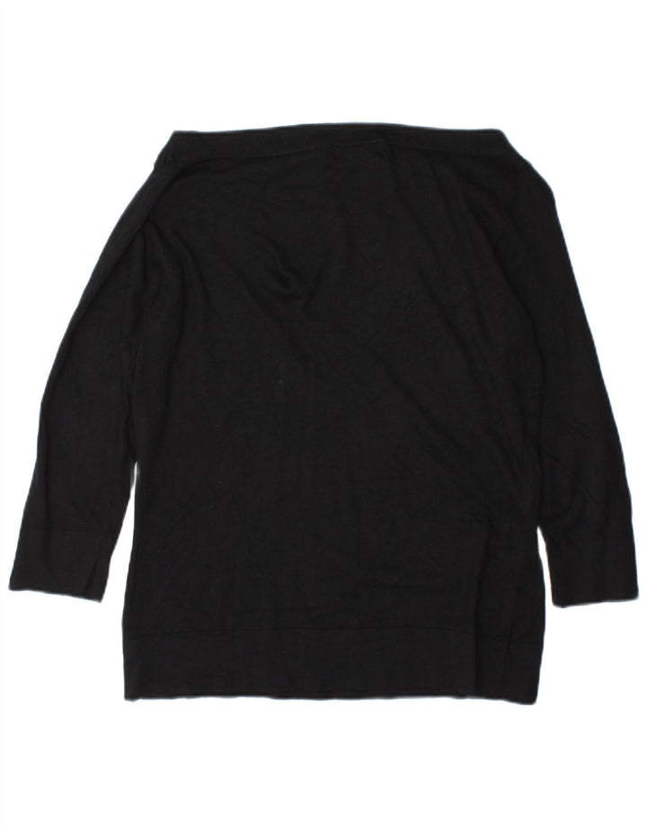 Marks & Spencer Dame Vippetop 3/4 ærmer UK 10 Small Black Viscose