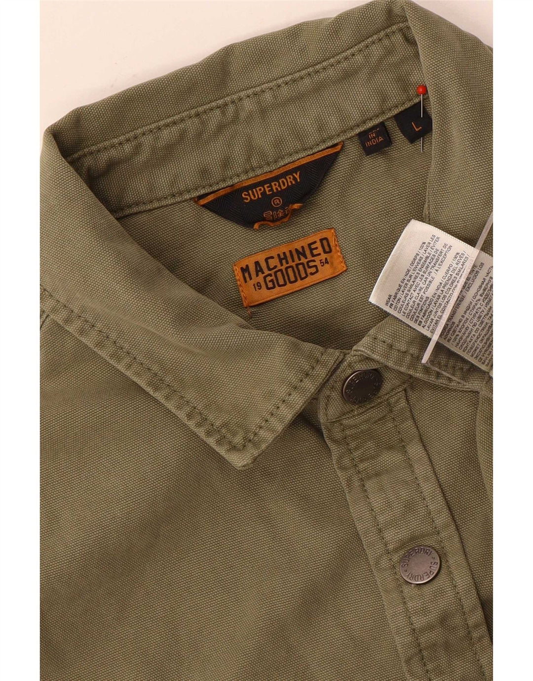 Superdry Herre Overshirt Skjorte Stor Khaki Bomuld