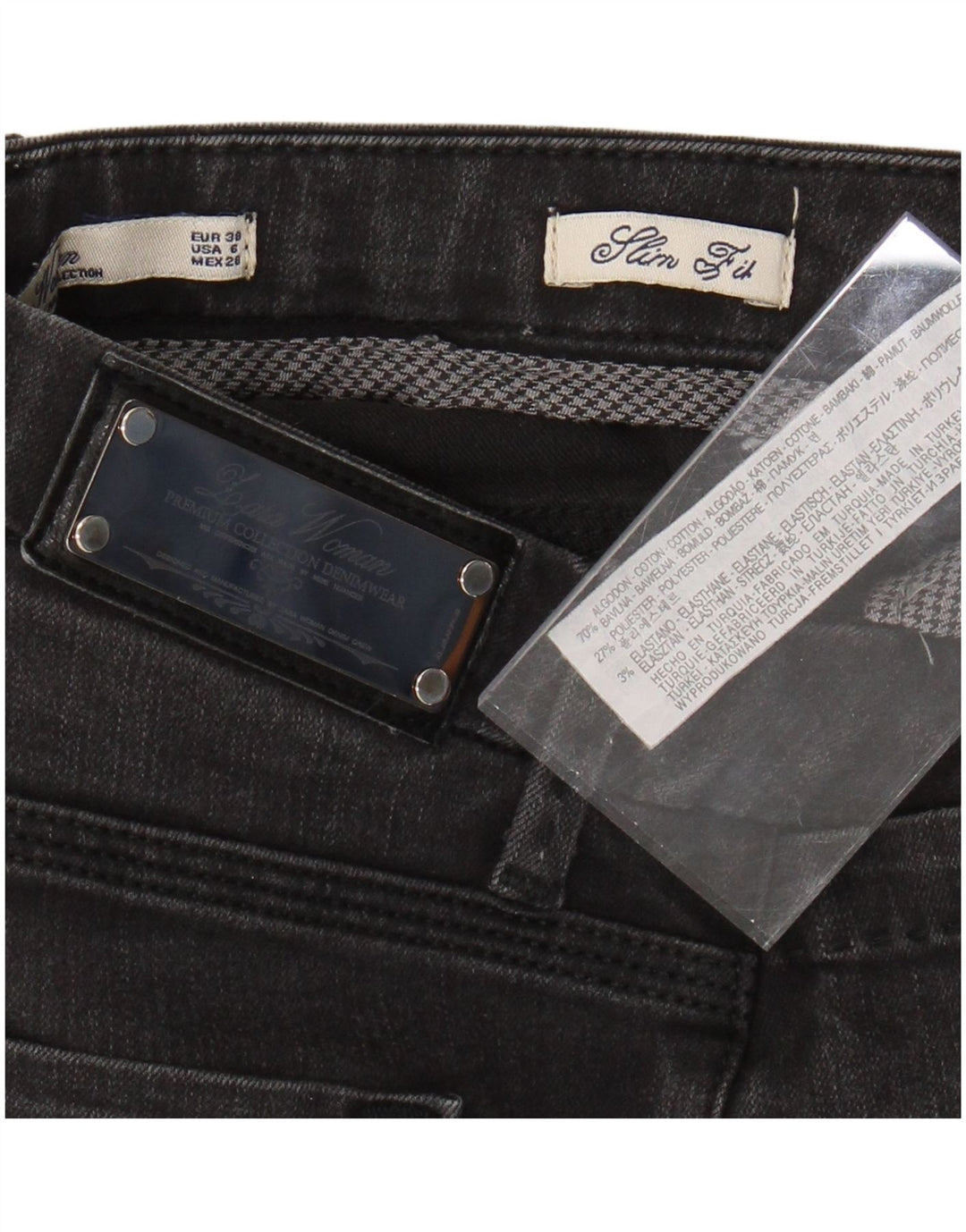 ZARA Womens Crop Slim Jeans EU 38 Small W28 L26 Black Bomuld