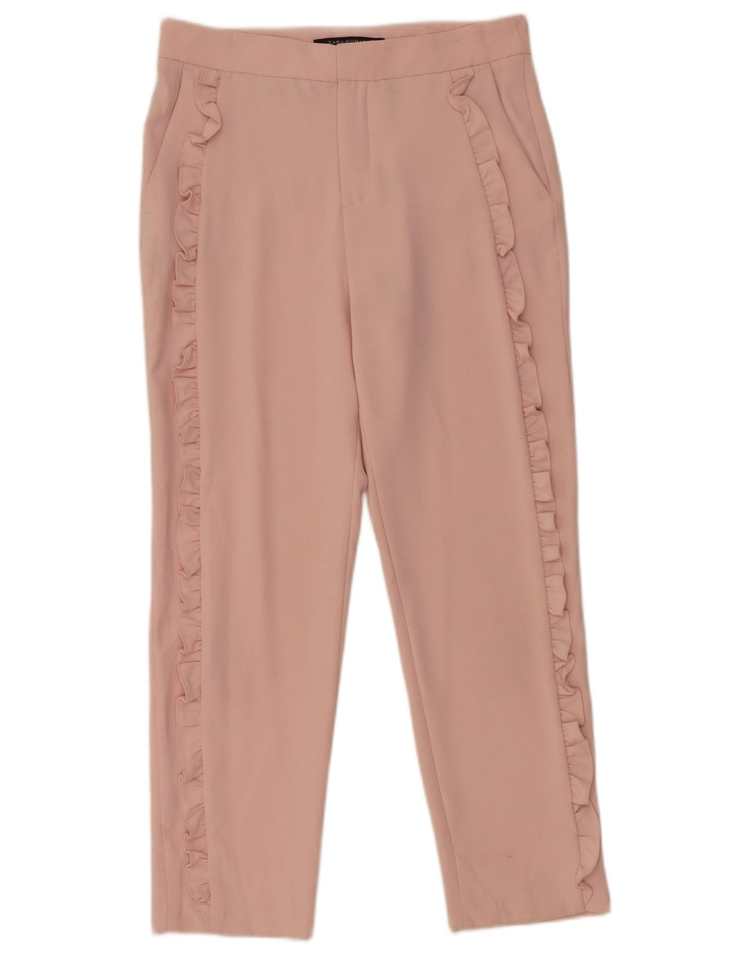 Zara Slim Chino-bukser til kvinder Small W27 L26 Pink Polyester