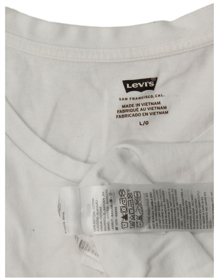 Levi's Herre grafisk T-shirt Top Stor hvid bomuld