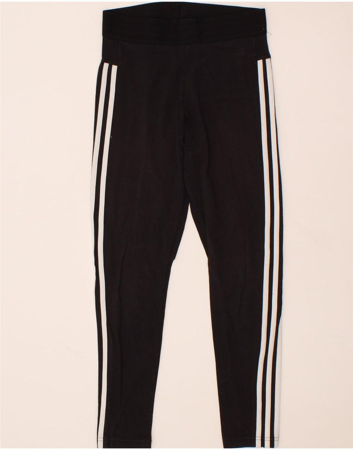 ADIDAS Womens Leggings UK 8/10 Small Black Cotton Vintage Adidas and Second-Hand Adidas from Messina Hembry 