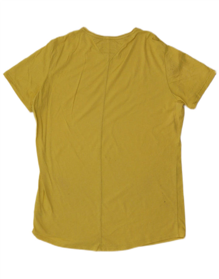 Tommy Hilfiger Herre T-Shirt Top Medium Gul Bomuld