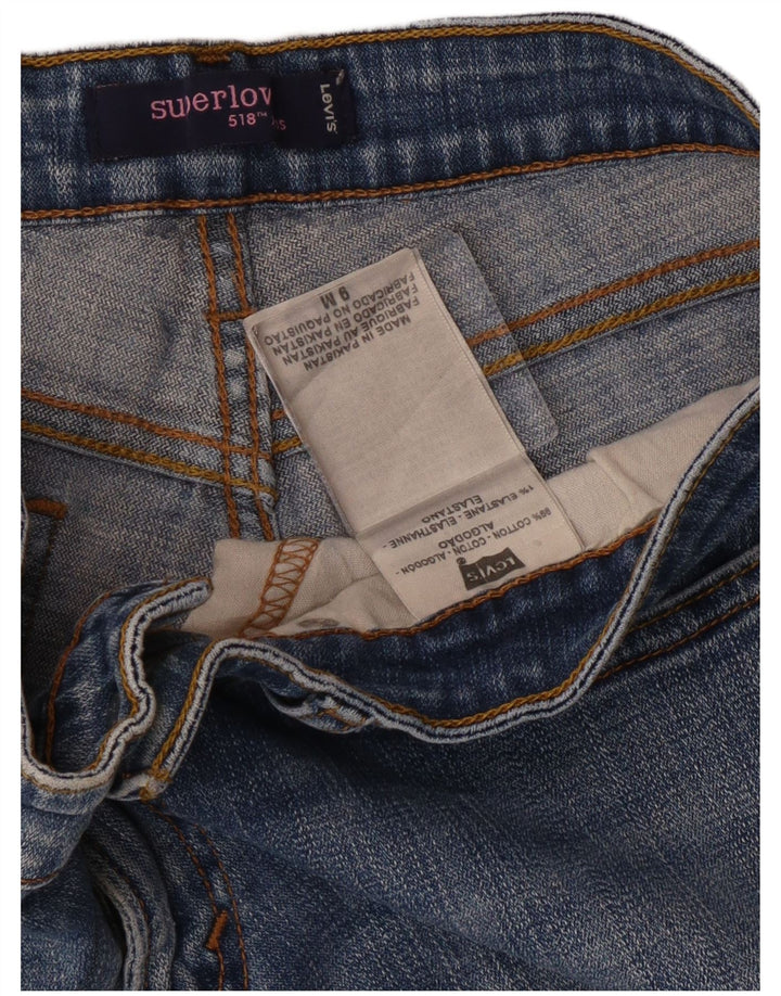 Levi's Dame 518 Super Low Bootcut Jeans US 9 Medium W30 L31 Blå Bomuld