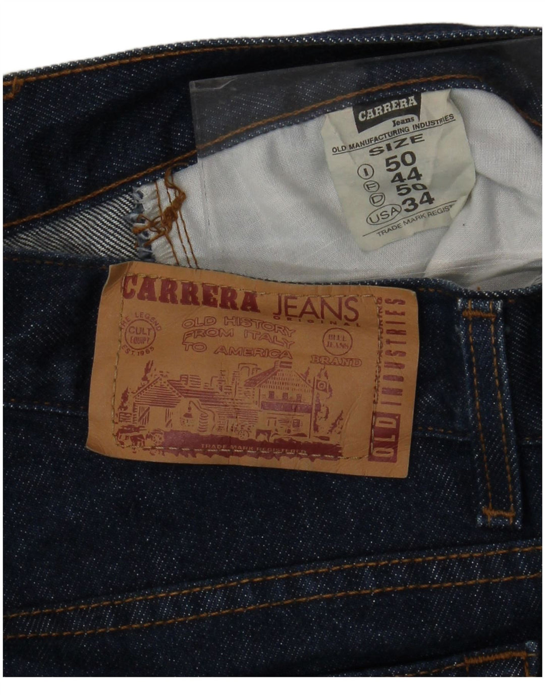 CARRERA Herre 702 Straight Jeans IT 50 Large W34 L30 Marineblå Bomuld