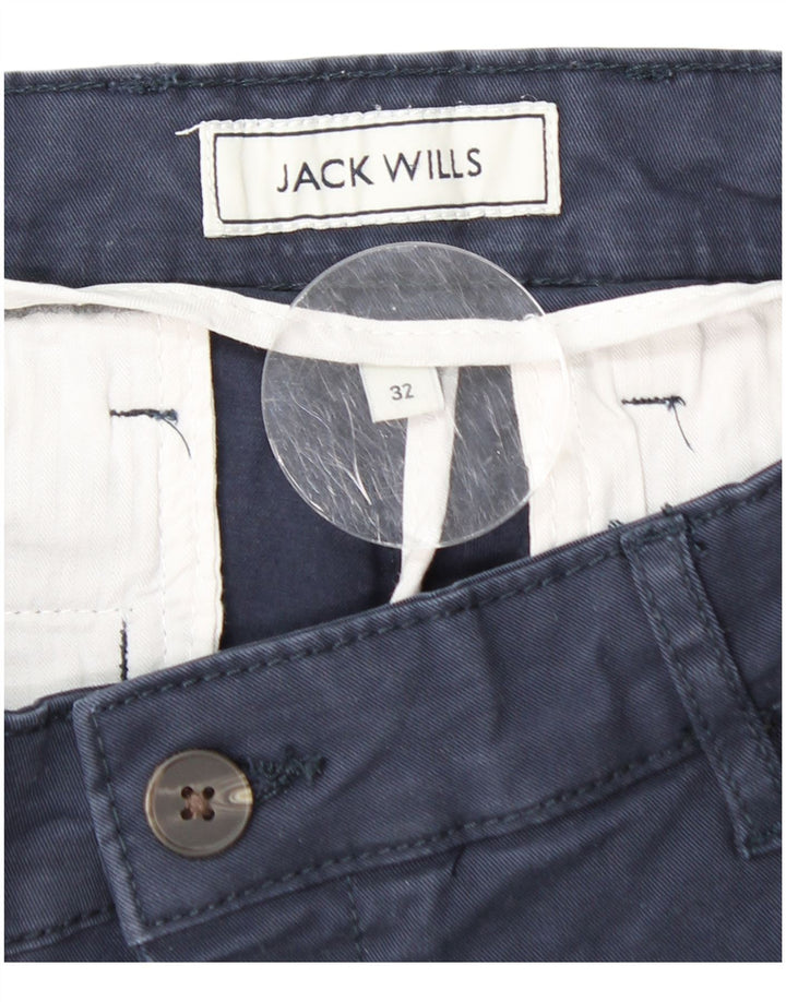 JACK WILLS Herre Slim Fit Chino Shorts W32 Medium Marineblå Bomuld
