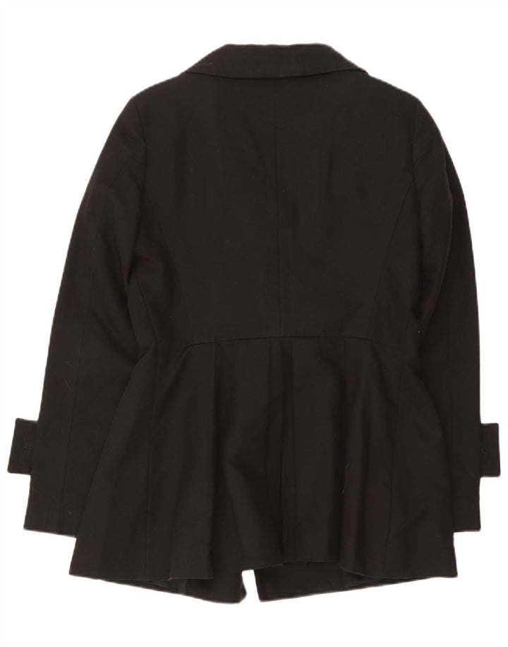 Zara Womens Pea Coat UK 14 Large Black Bomuld