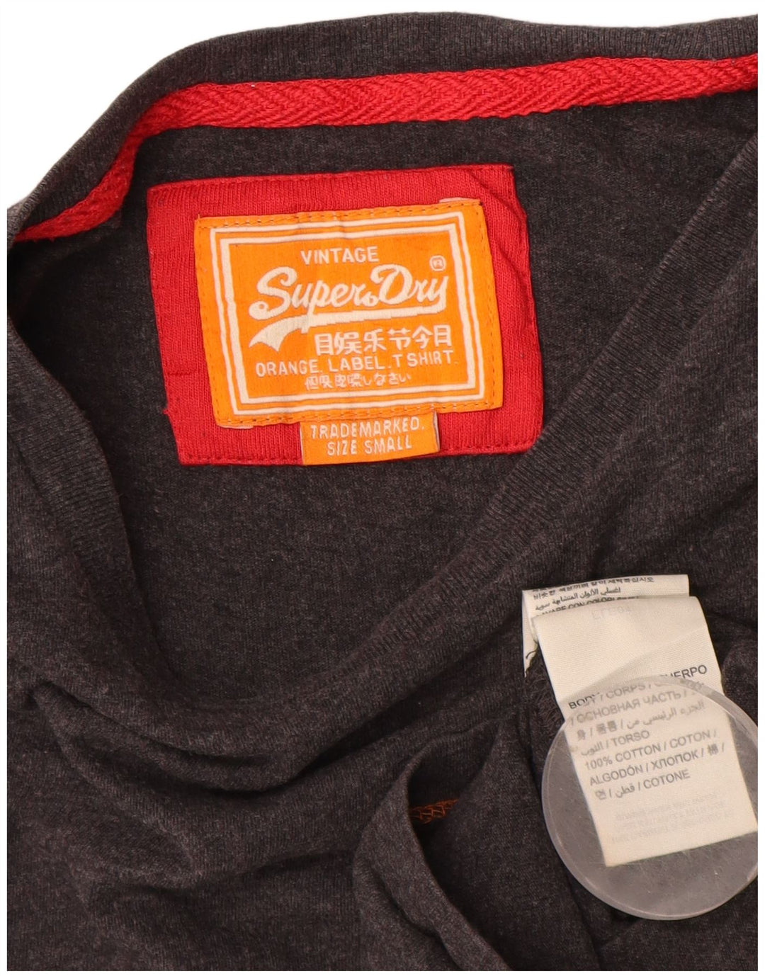 Superdry T-shirt top til mænd, lille grå bomuld