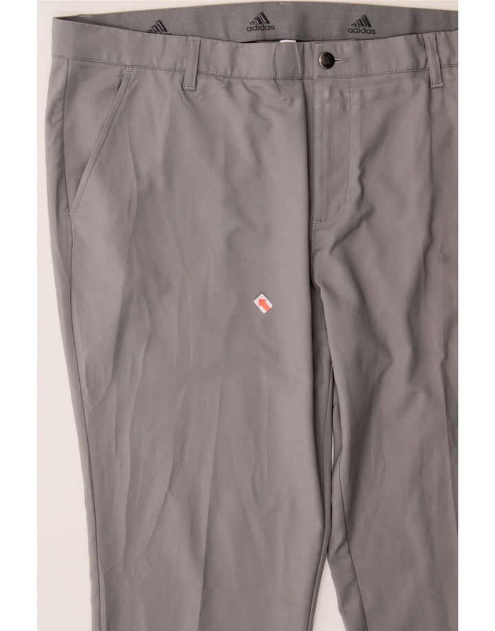 ADIDAS Mens Slim Chino Trousers W38 L32 Grey Polyester Vintage Adidas and Second-Hand Adidas from Messina Hembry 