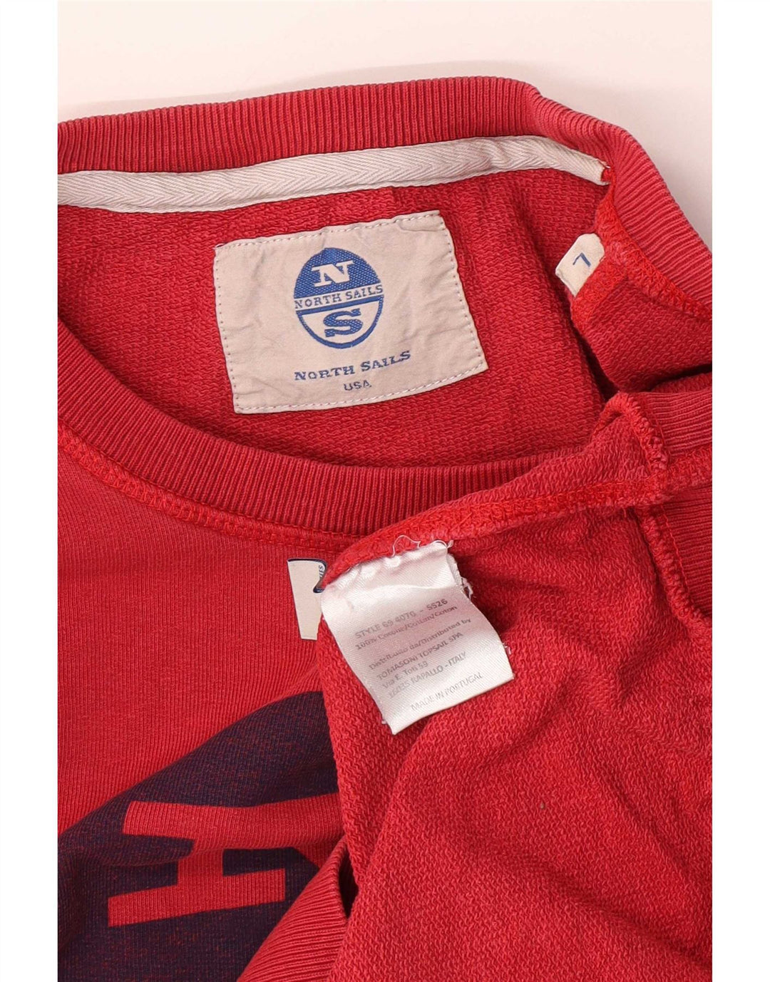 North Sails Herre Grafisk Sweatshirt Jumper Stor Rød Bomuld