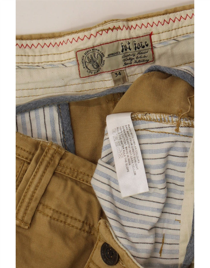 FAT FACE Herre Chino Shorts W34 Stor Beige Bomuld