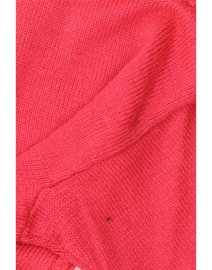 Vintage kvinders overstørrelse rullehals sweater UK 16 Large Pink