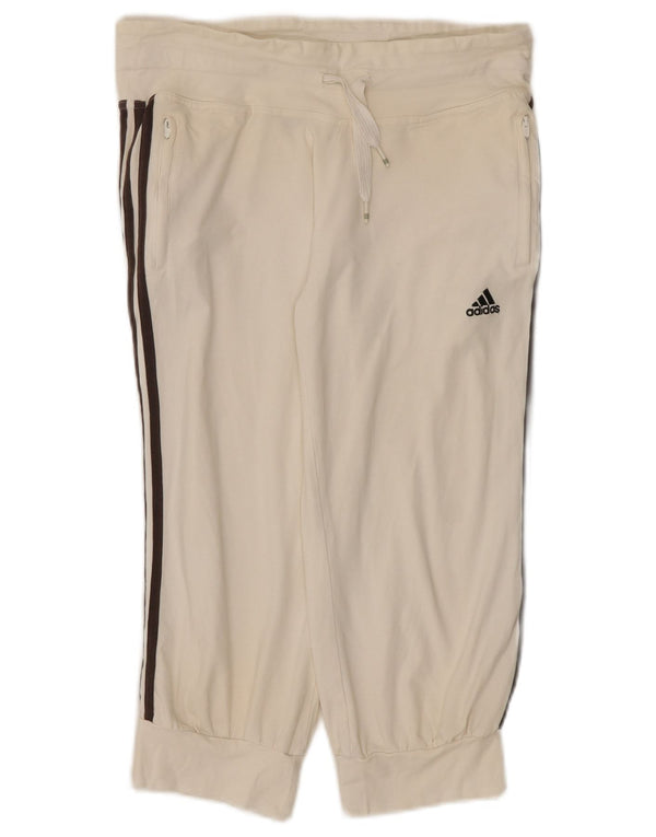 Adidas Dame Capri Træningsdragt Bukser Joggers UK 10 Small White