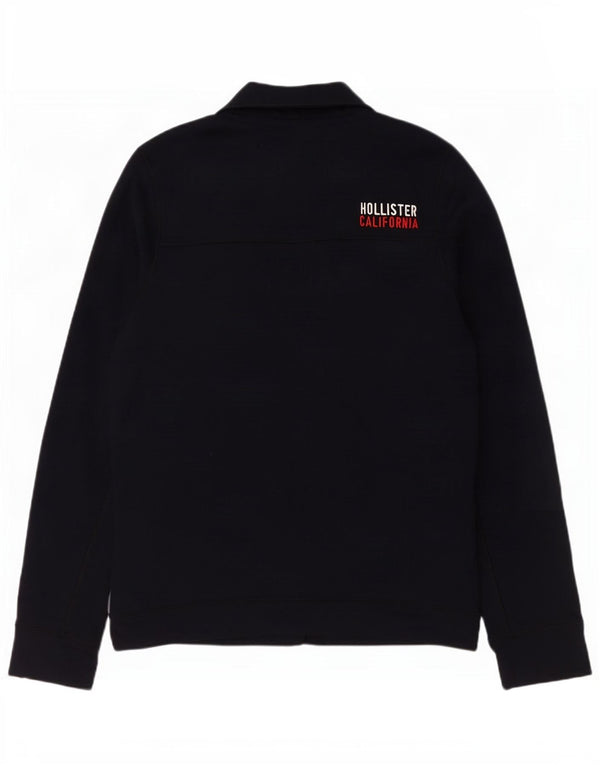 Hollister Herre Zip Neck Sweatshirt Jumper Large Navy Blue Polyester