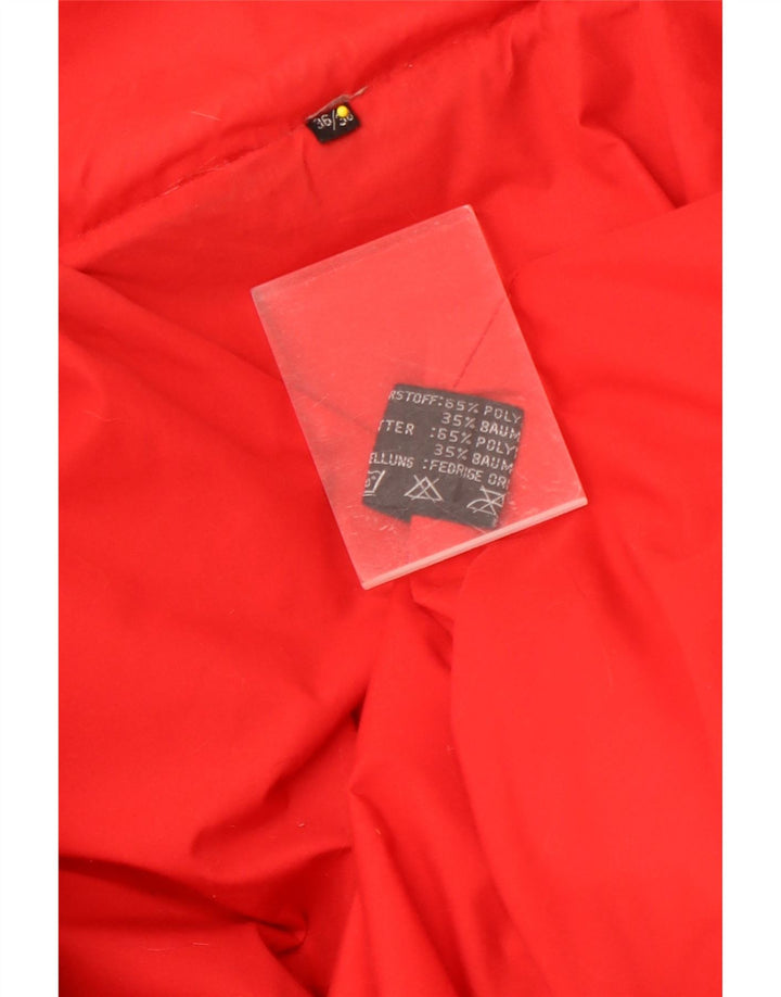 Vintage oversize polstret frakke til kvinder EU 36/38 Lille rød polyester