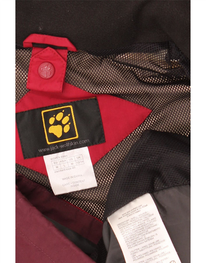 JACK WOLFSKIN Windbreaker-jakke til kvinder UK 12/14 Medium Red Colourblock