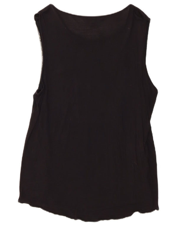 Zara Dame ærmeløs bluse Top UK 12 Medium Sort
