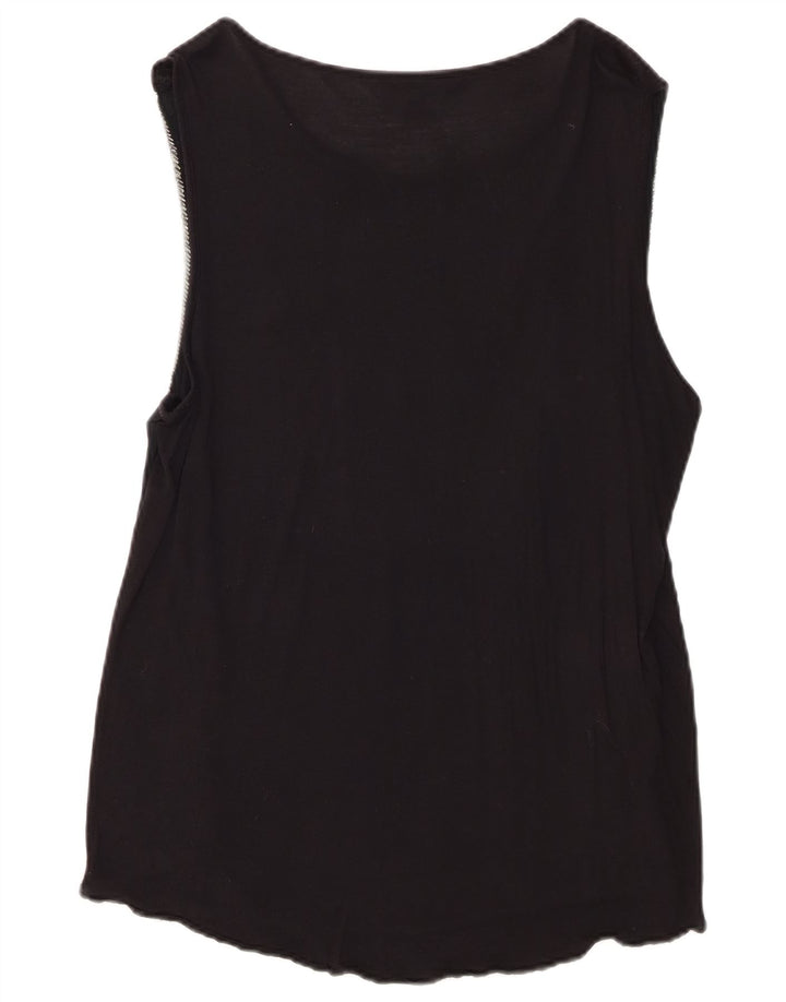 Zara Dame ærmeløs bluse Top UK 12 Medium Sort