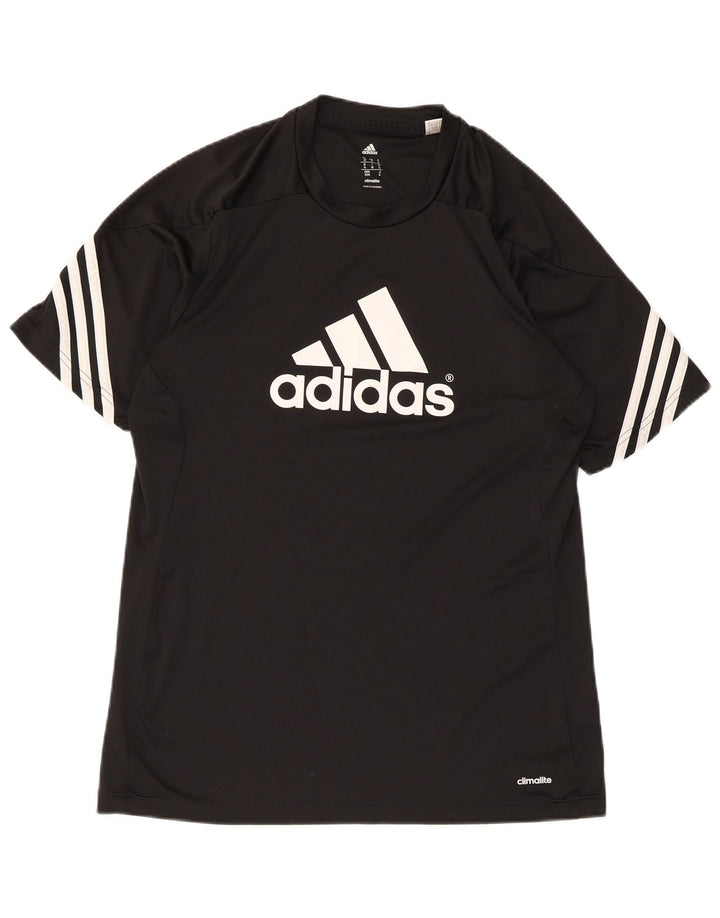 Adidas Herre Climalite Grafisk T-Shirt Top Medium Sort Polyester