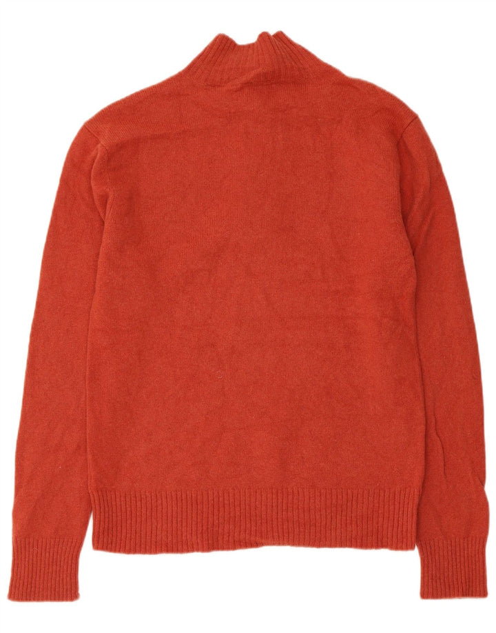 Timberland Mens Zip Neck Jumper Sweater Stor Orange Lammeuld