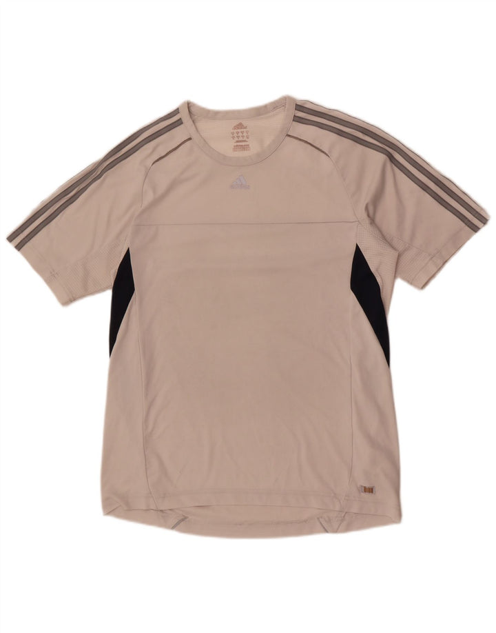 Adidas Herre Climacool T-Shirt Top Medium White Colourblock Polyester