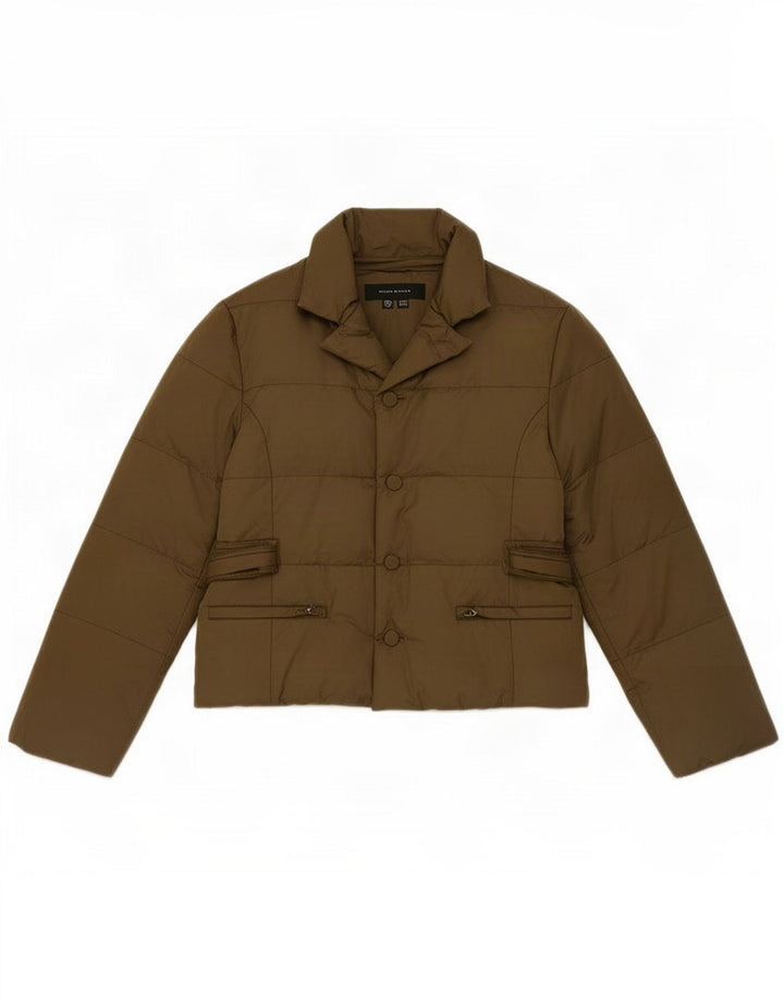 Zara Dame Polstret Jakke UK 18 XL Khaki Nylon