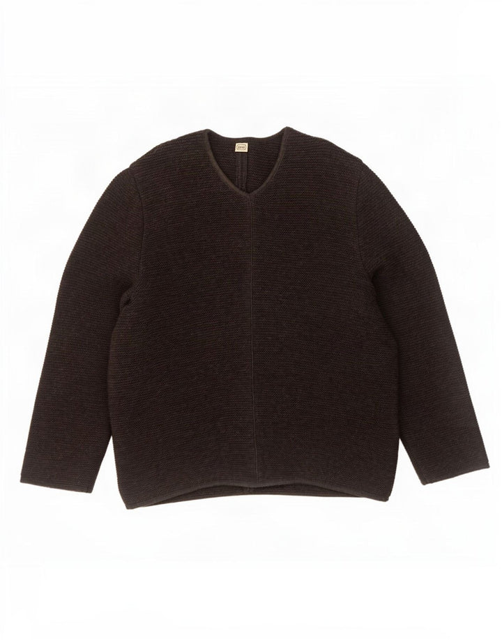 Gossl Herre V-hals sweater EU 54 XL Sort Uld