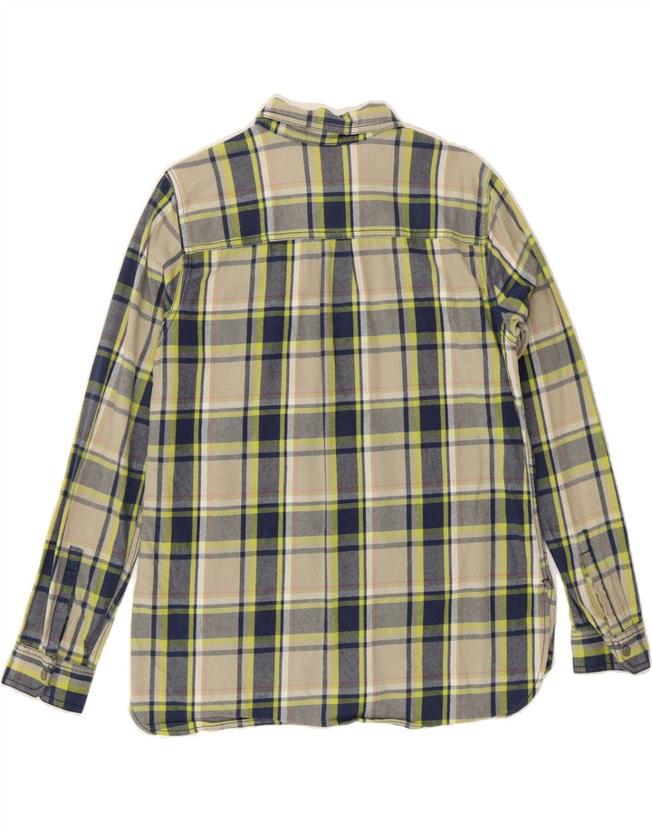 EDDIE BAUER Womens Flannel Shirt UK 16 Large Beige Check Cotton Vintage Eddie Bauer and Second-Hand Eddie Bauer from Messina Hembry 