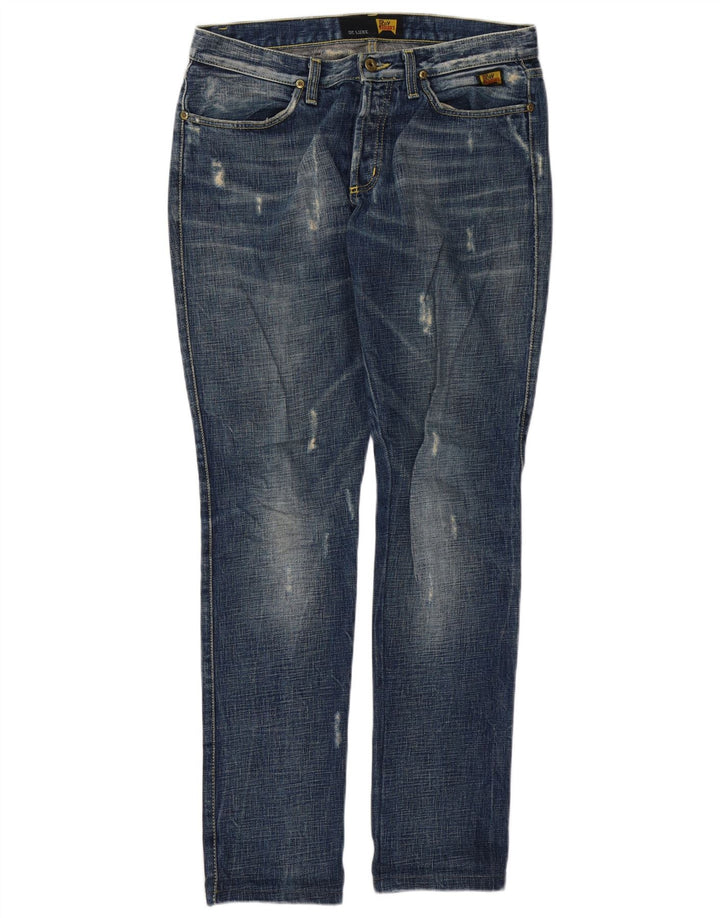 Roy Rogers Dame De Luxe Distressed Slim Jeans W30 L31 Marineblå Bomuld