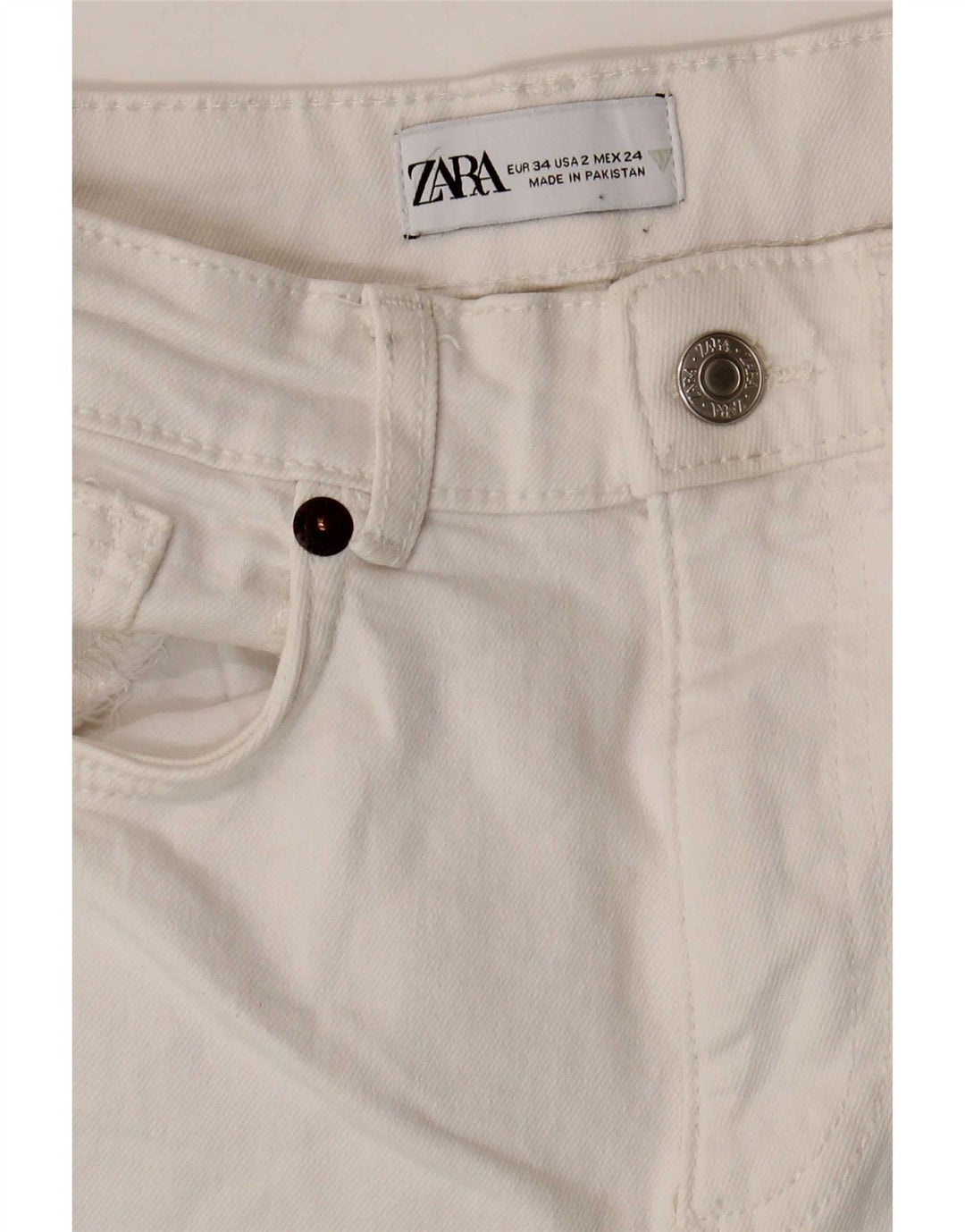 Zara Dame Bootcut Jeans EU 34 2XS W24 L25 Hvid