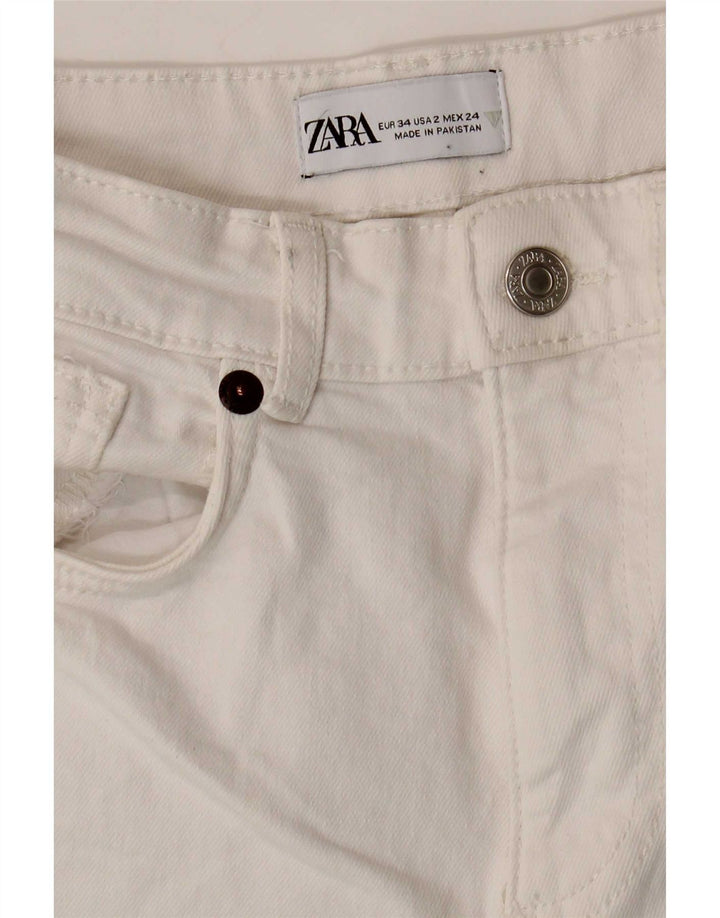 Zara Dame Bootcut Jeans EU 34 2XS W24 L25 Hvid