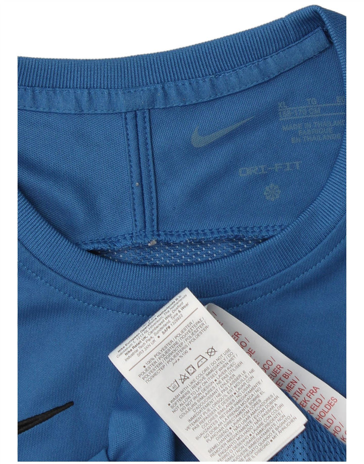 NIKE Boys Dri Fit T-Shirt Top 13-14 år XL Blå Polyester Sports