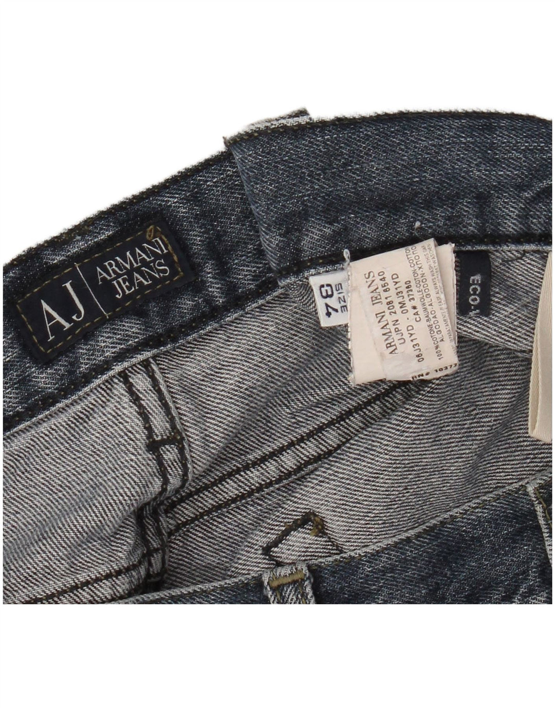 Armani Straight Jeans til mænd W34 L28 Marineblå bomuld