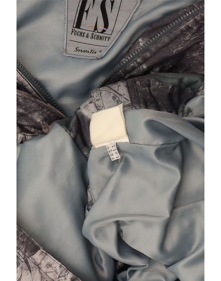 FUCHS & SCHMITT Dame Loose Fit Regnjakke UK 16 Large Grey Patchwork