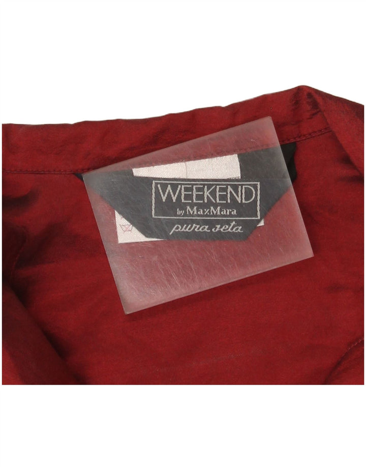 Max Mara Dame Weekend Kortærmet Skjorte Bluse IT 42 Medium Burgundy