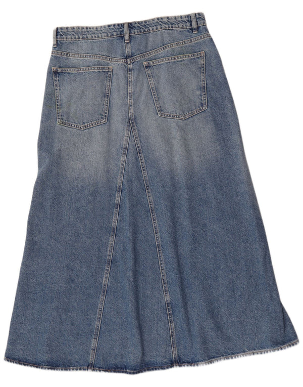 Zara Dame højtaljet denimnederdel XL W32 Blå Bomuld