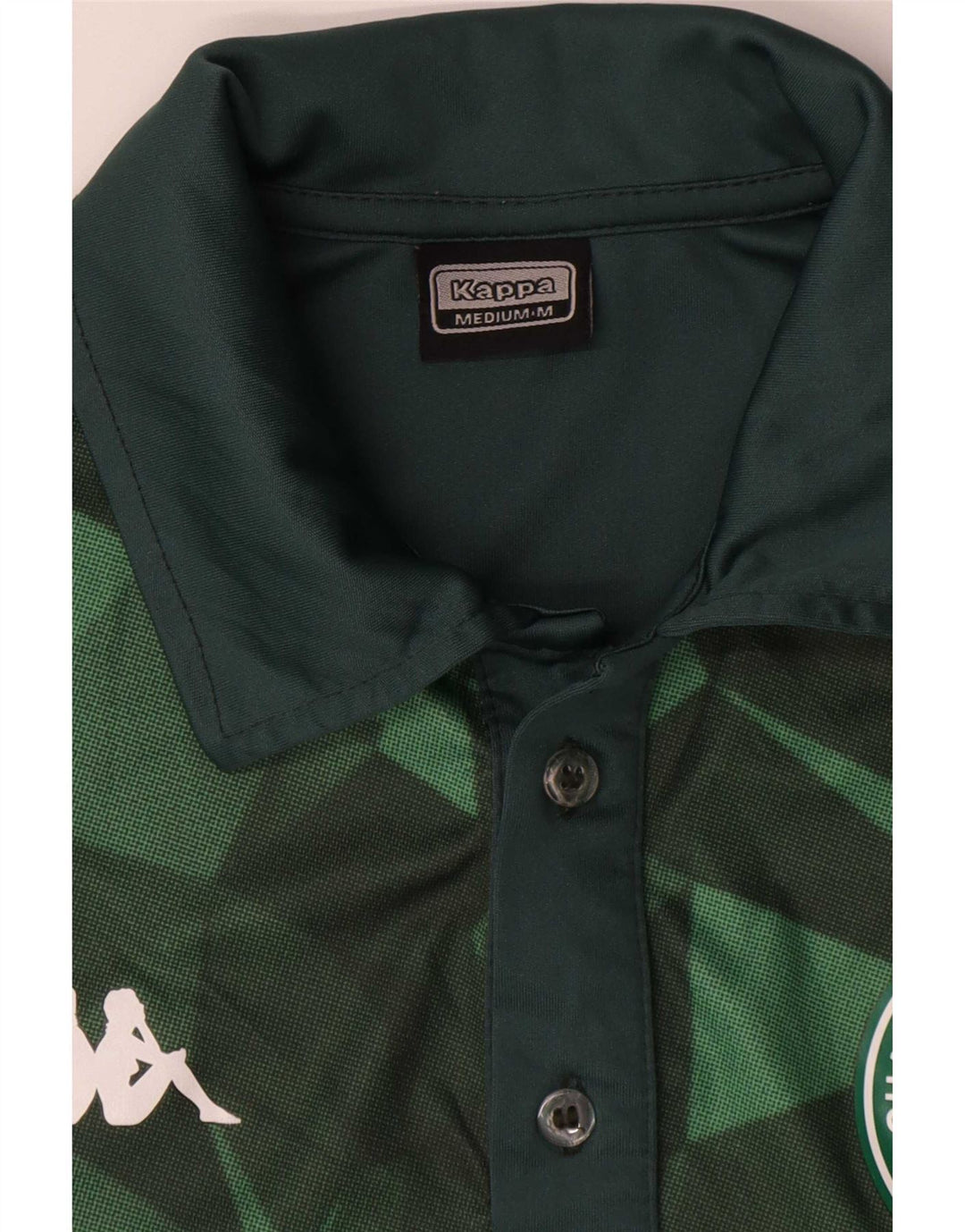 Kappa Herre grafisk poloshirt Medium Grøn Colourblock Polyester