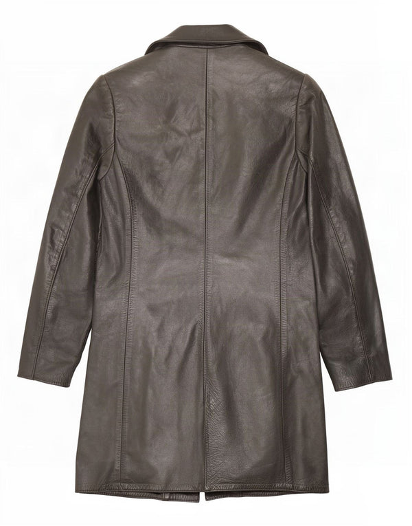 Vintage Womens Leather Coat UK 12 Medium Black