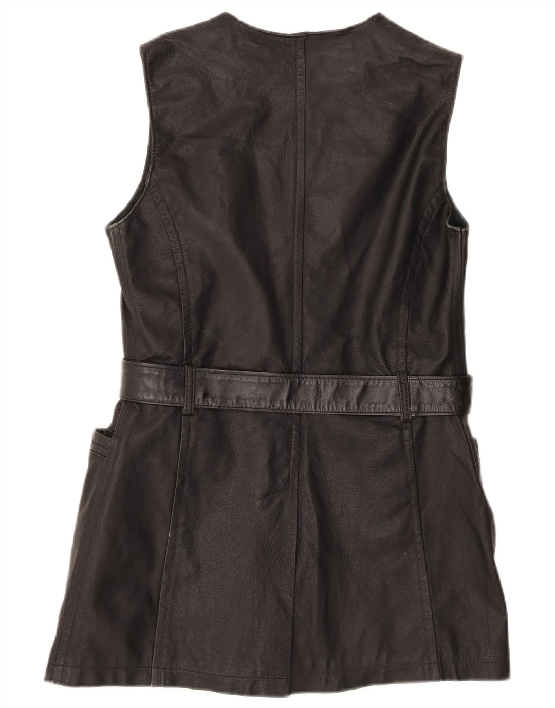 Oltremoda Dame Læder Gilet IT 42 Medium Sort Læder