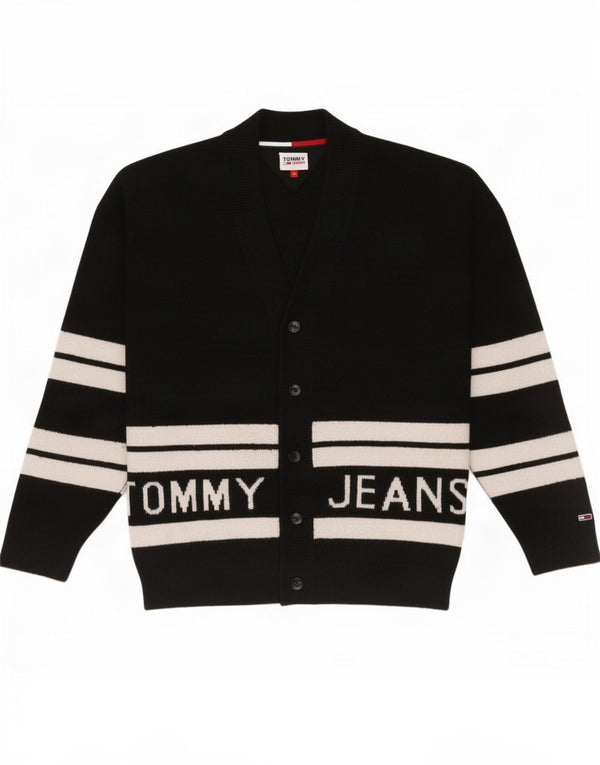 Tommy Hilfiger Herre grafisk cardigan sweater Medium Sort Colourblock