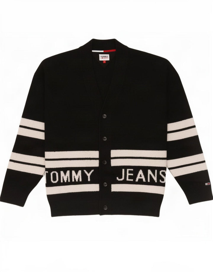 Tommy Hilfiger Herre grafisk cardigan sweater Medium Sort Colourblock