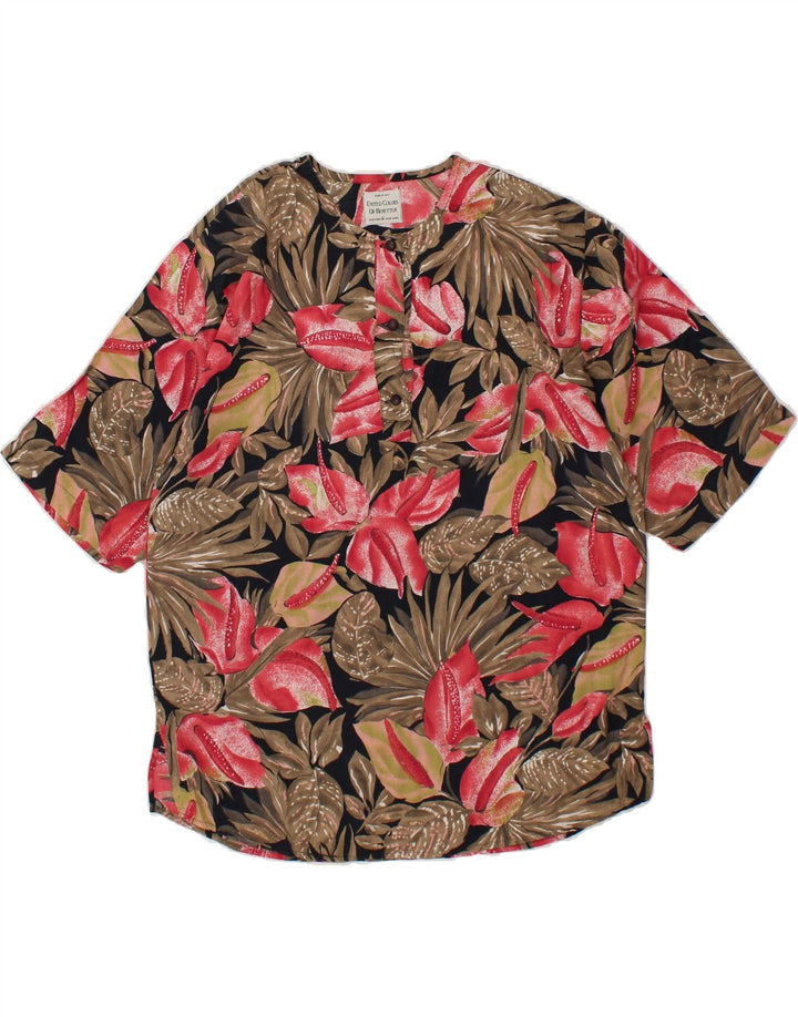 BENETTON Womens Blouse Top UK 14 Medium Multicoloured Floral Vintage Benetton and Second-Hand Benetton from Messina Hembry 