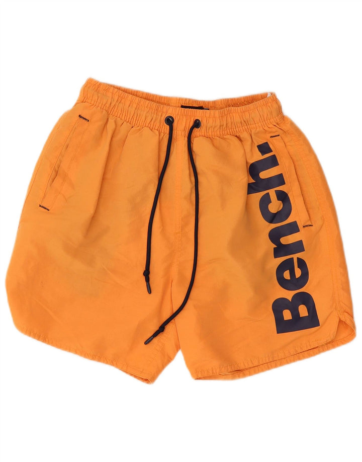 Bænk Herre grafiske svømmeshorts Små orange polyester